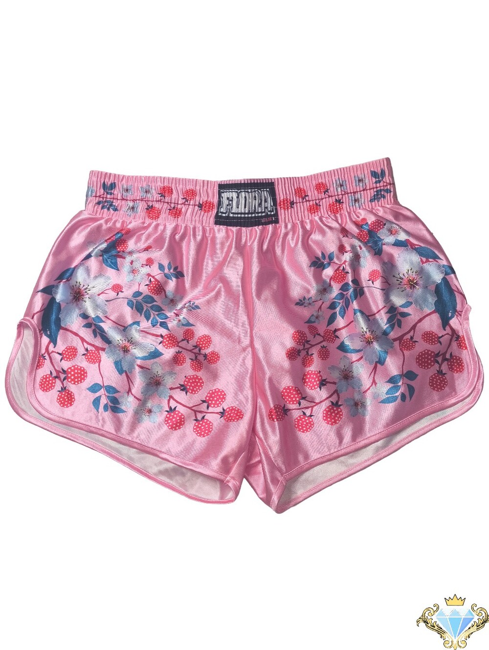 ROMWE Men’s Floral High-Waist Side-Split Shorts Pink Summer Streetwear Large